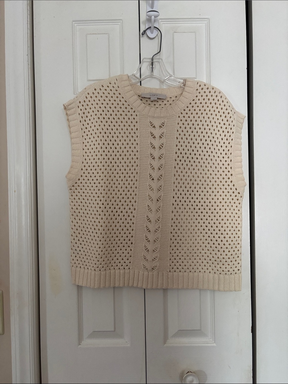 Open knit sweater tank